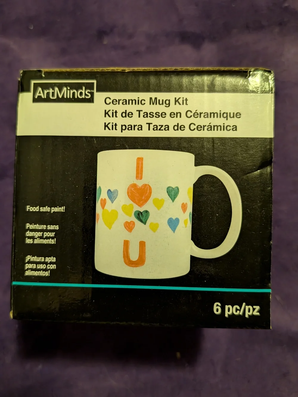 ArtMinds Ceramic Mug Painting Kit 6-Piece Set DIY Craft Sealed Deadstock New